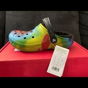 Crocs! Lined tie dye clogs NWT size 8 women